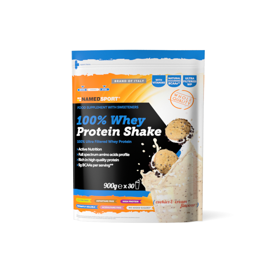 100 WHEY PROTEIN SHAKE COOKIES & CREAM 900G Bike Barn